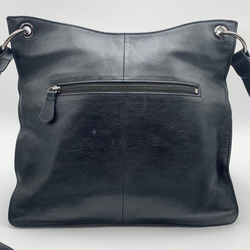 Rachel by Rachel Roy Black Leather Crossbody Bag Purse Tassel Adjustable